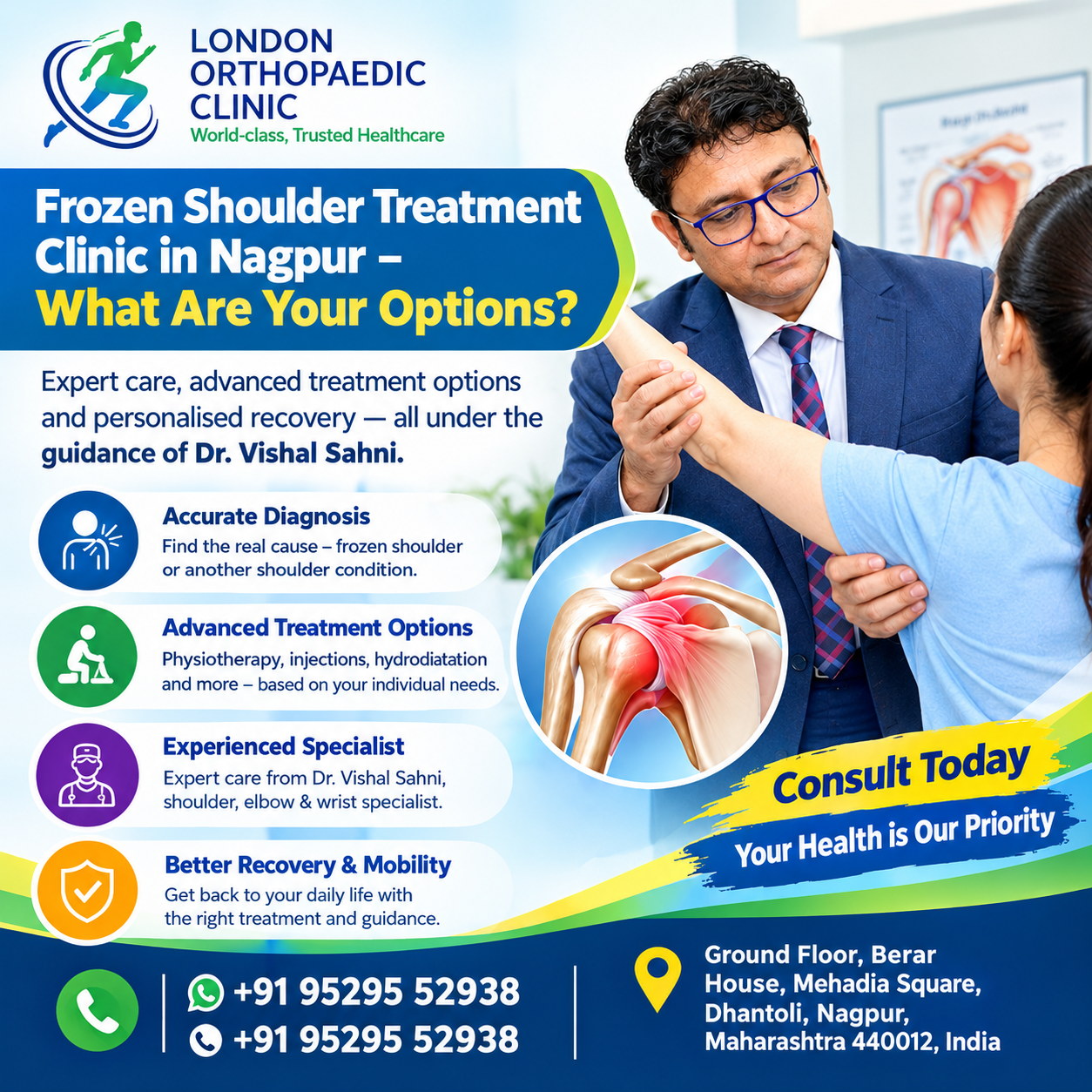 Frozen Shoulder Treatment Clinic in Nagpur – What Are Your Options?